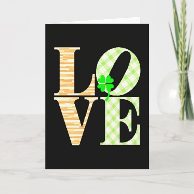 Tarjeta con patrón de amor a rayas (Anverso)
