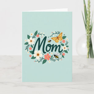 Tarjeta con patrón de amor floral para mamá