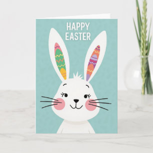Tarjeta con patrón de conejo de Pascua en zigzag