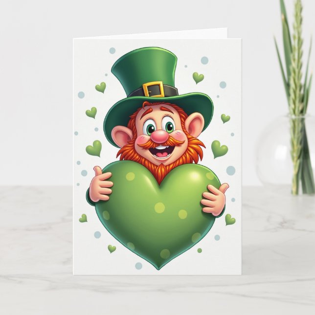 Tarjeta con patrón de corazón de duende (Anverso)