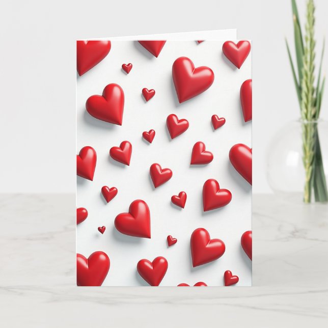 Tarjeta con patrón de corazón de San Valentín (Anverso)