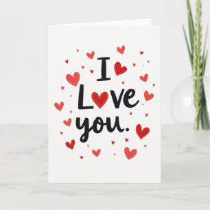 Tarjeta con patrón de corazón dibujado a mano que 