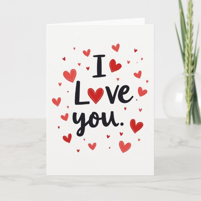 Tarjeta con patrón de corazón dibujado a mano que  (Anverso)