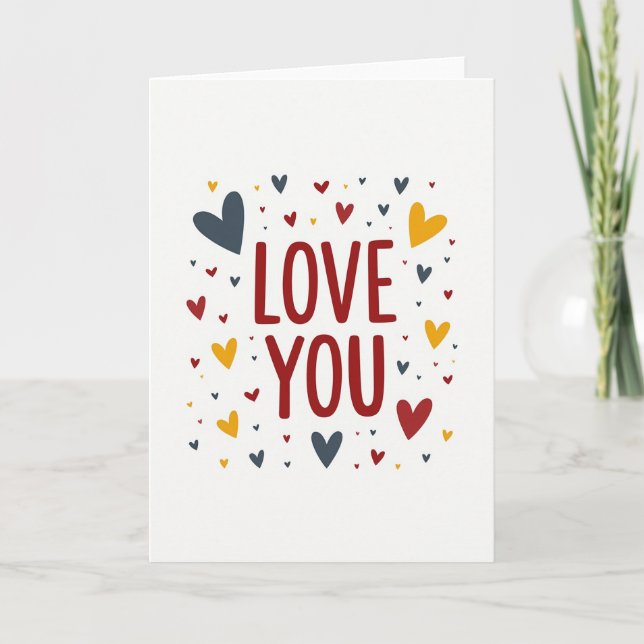 Tarjeta con patrón de corazón mate de amor románti (Anverso)