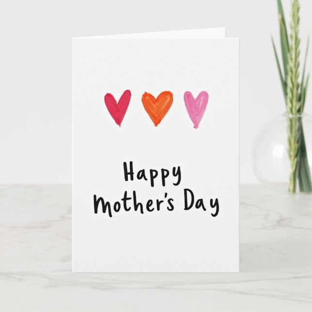 Tarjeta con patrón de corazón pintado (Anverso)