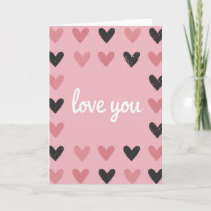 Tarjeta con patrón de corazón 'Te amo'
