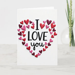 Tarjeta con patrón de corazones 'Te Amo'