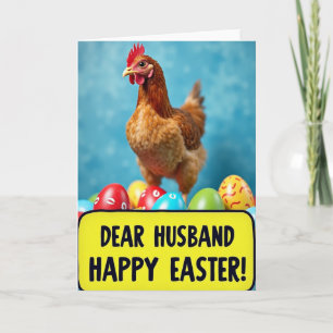 Tarjeta con patrón de gallina y huevo