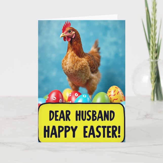 Tarjeta con patrón de gallina y huevo (Anverso)