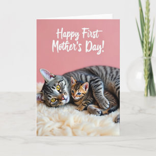 Tarjeta con patrón de gatito rosa rubor