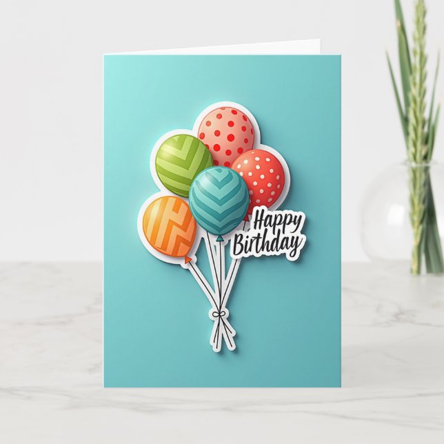 Tarjeta con patrón de globo alegre (Anverso)