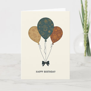 Tarjeta con patrón de globos caprichosos