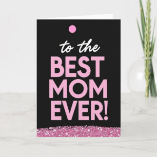 Tarjeta con patrón de purpurina de la mejor mamá