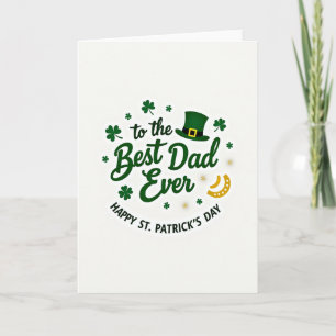 Tarjeta con patrón de trébol del mejor papá