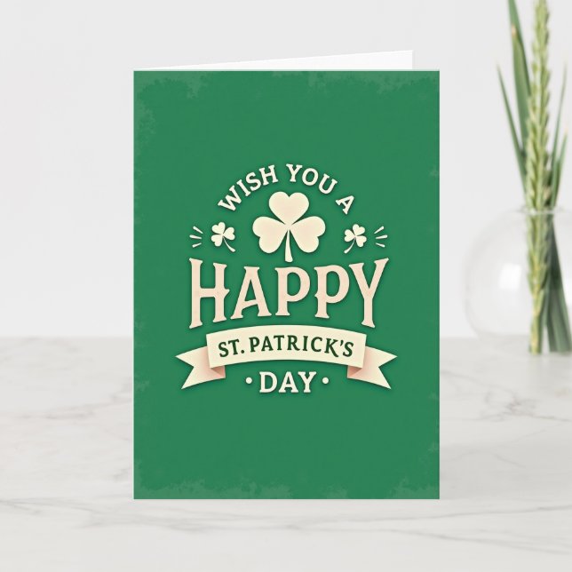Tarjeta con patrón de trébol esmeralda (Anverso)
