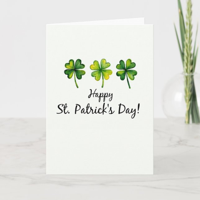 Tarjeta con patrón de trébol verde (Anverso)