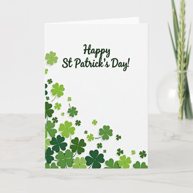 Tarjeta con patrón de trébol verde (Anverso)