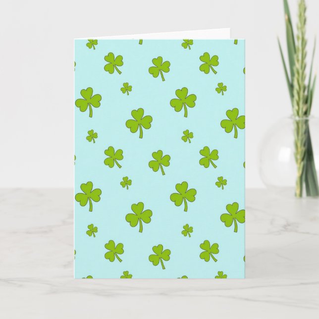 Tarjeta con patrón de trébol verde Lucky (Anverso)