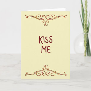 Tarjeta con patrón de volutas 'Kiss Me'
