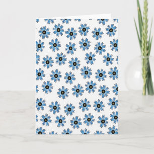 Tarjeta con patrón floral azul
