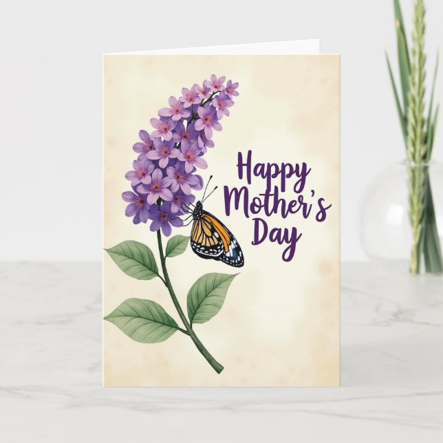 Tarjeta con patrón floral de lavanda (Anverso)