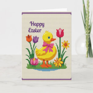 Tarjeta con patrón floral de pájaro amarillo