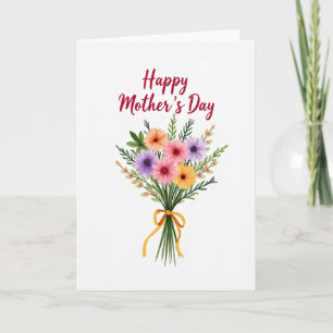 Tarjeta con patrón floral en acuarela