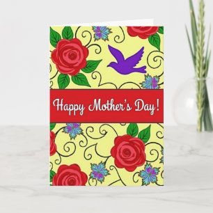 Tarjeta con patrón floral giratorio