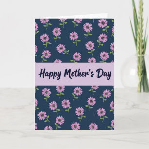 Tarjeta con patrón floral navy