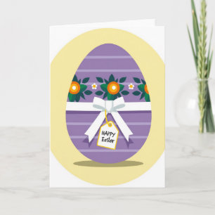 Tarjeta con patrón floral ovalado a rayas
