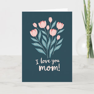 Tarjeta con Patrón Floral Verde Azulado