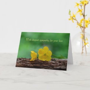 Tarjeta Con profunda simpatía - Flor amarilla
