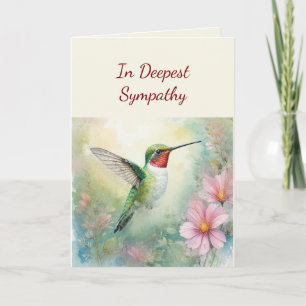 Tarjeta Con profundo pésame Colibrí Amor y Oraciones