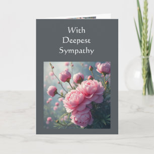 Tarjeta Con profundo pésame hermoso jardín de flores de pe