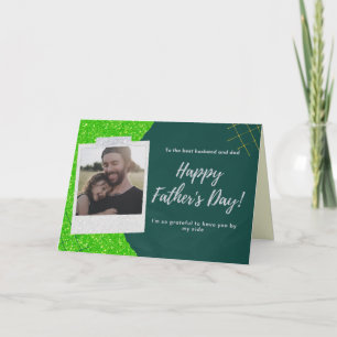 Tarjeta con purpurina para marido feliz día del pa