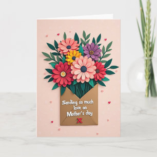Tarjeta con Ramo de Flores de Papel que se Abre en