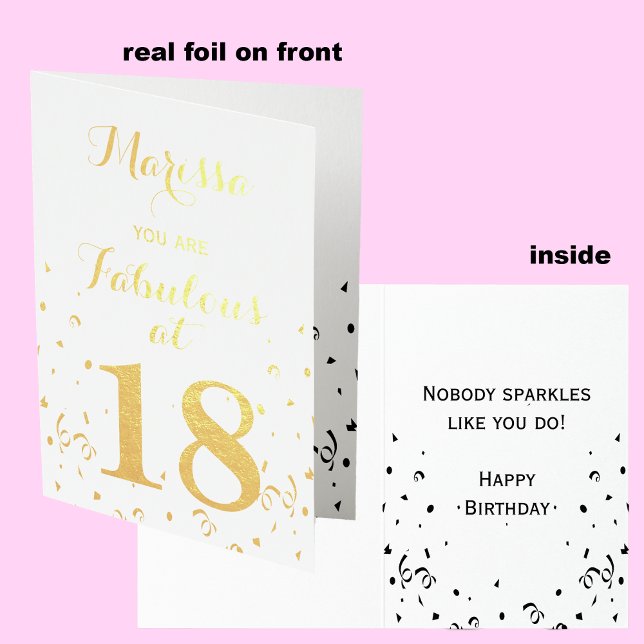 Tarjeta Con Relieve Metalizado 18.º Relieve metalizado dorado de cumpleaños Eres  (Subido por el creador)