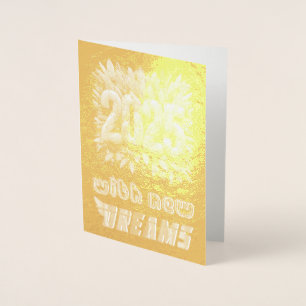 Tarjeta Con Relieve Metalizado 2025 con nuevos sueños