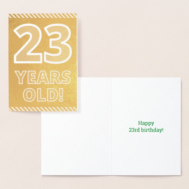 Tarjeta Con Relieve Metalizado 23 Aniversario audaz: ¡23 AÑOS! Tarjeta de Relieve (Demostración)