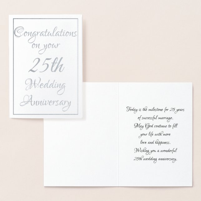 Tarjeta Con Relieve Metalizado 25.º aniversario (Demostración)