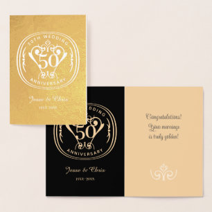 Tarjeta Con Relieve Metalizado 50.ª tarjeta de Relieve metalizado del Aniversario