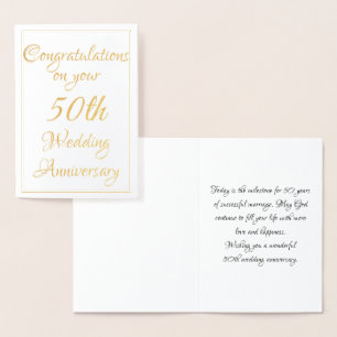 Tarjeta Con Relieve Metalizado 50.º aniversario