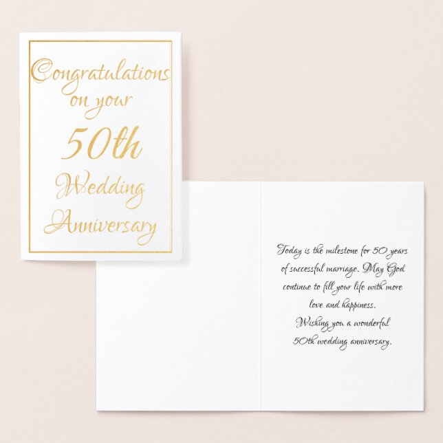 Tarjeta Con Relieve Metalizado 50.º aniversario (Demostración)