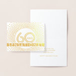 Tarjeta Con Relieve Metalizado 60 & Sensacional Feliz Cumpleaños Moda Vintage Dec<br><div class="desc">Decídase feliz cumpleaños número 60 con el lujo de la moda del Relieve metalizado de oro real. Toda la redacción de esta plantilla es sencilla para el personalizar. Cambiar el texto "60 y Sensacional" en la parte delantera para cualquier cumpleaños de hito o borrar un mensaje dentro para una tarjeta...</div>