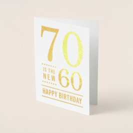 Tarjeta Con Relieve Metalizado 70 cumpleaños 70 es el nuevo 60
