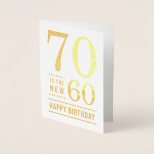 Tarjeta Con Relieve Metalizado 70 cumpleaños 70 es el nuevo 60