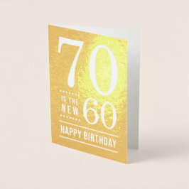 Tarjeta Con Relieve Metalizado 70 cumpleaños 70 es el nuevo 60