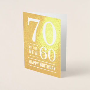 Tarjeta Con Relieve Metalizado 70 cumpleaños 70 es el nuevo 60