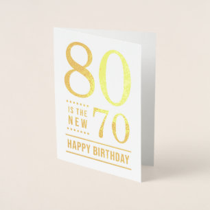 Tarjeta Con Relieve Metalizado 80 cumpleaños 80 es el nuevo 70