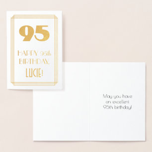 Tarjeta Con Relieve Metalizado 95 Aniversario: Aspecto inspirado por el Art Deco 